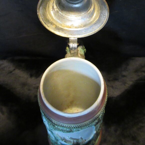 *RARE* Vintage Wick Werke Embossed Hand Painted Deer Hunter Beer Stein - Picture 6 of 16